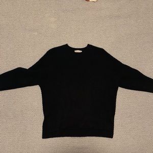 Navy Waffleknit Cashmere Sweater